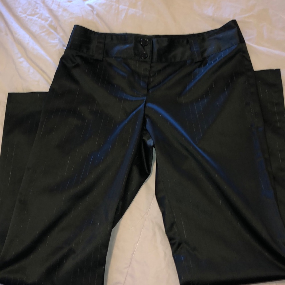 Satin Pin Strip Slacks